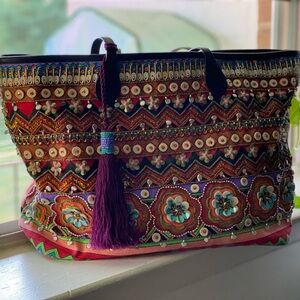 Steve Madden colorful maxi tote.